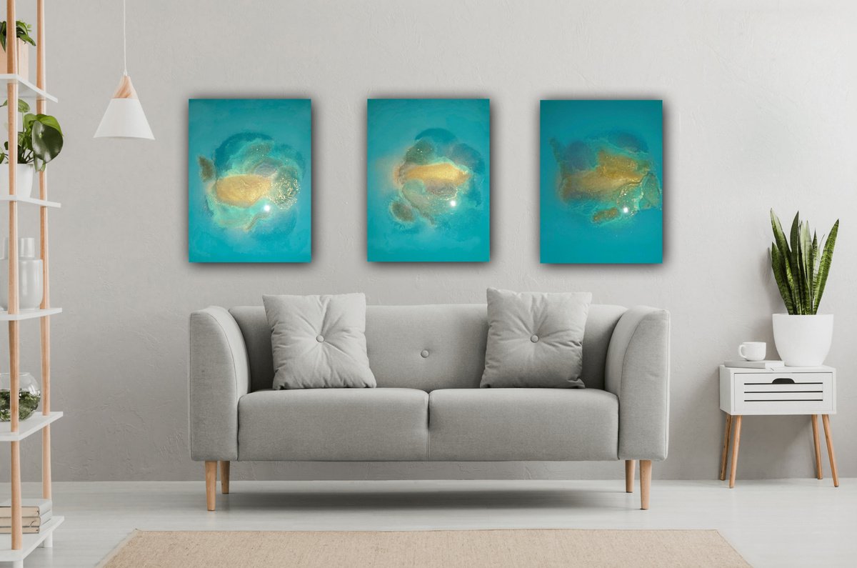 Organic Abstract Painting By Ana Hefco, 54 X 24, Elysium, Original Artwork