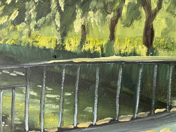 Golden Hour Shadows on the Bridge
