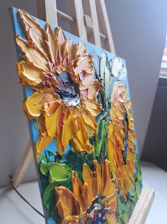 Sunflowers impasto