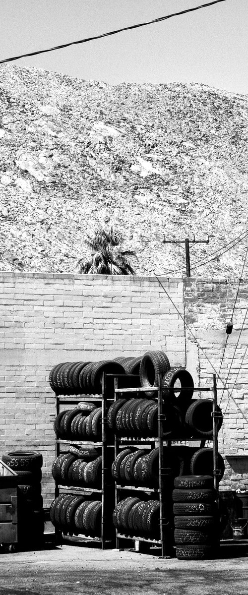 IN THE LINES OF TIRES Palm Springs CA by William Dey