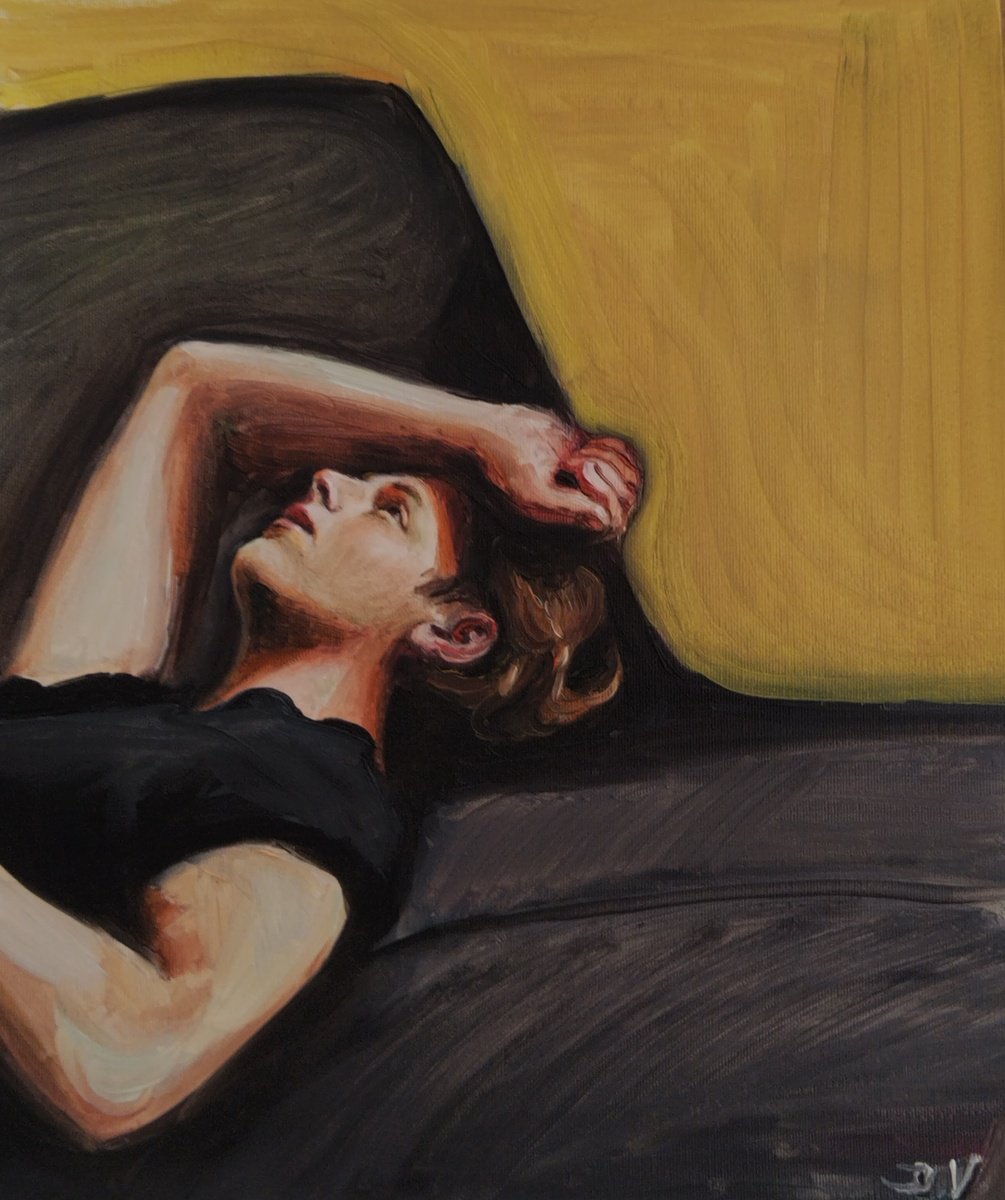 Portrait Oil Painting By Viktoria Deri, 14 X 16", Portrait, Original Artwork