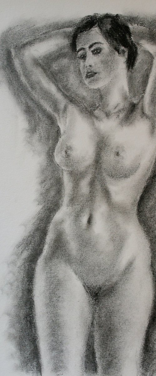 Female Figure #64 Charcoal by Juri Semjonov