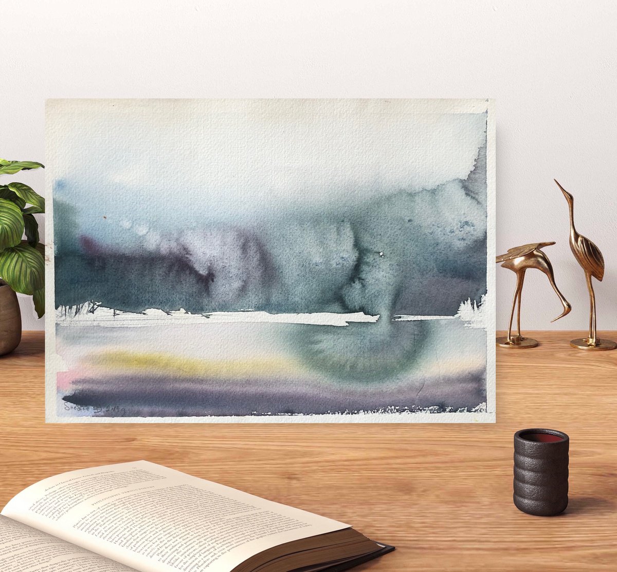 Impressionistic Landscape Watercolour By Snezana Djordjevic, 12 X 9", Reflection, Original Artwork