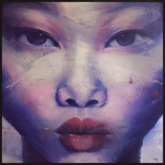 Yoon | Female contemporary oil painting oil on canvas colorful large painting asian female