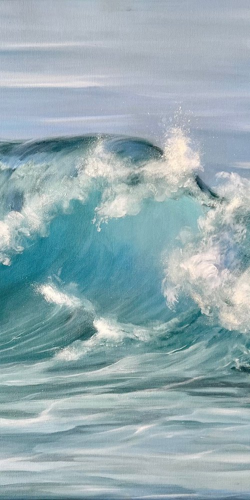 Fluffy foam sea ocean cold blue wave by Valeria Ocean