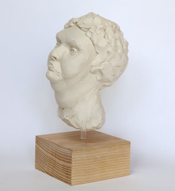 Thomasina: ceramic portrait sculpture