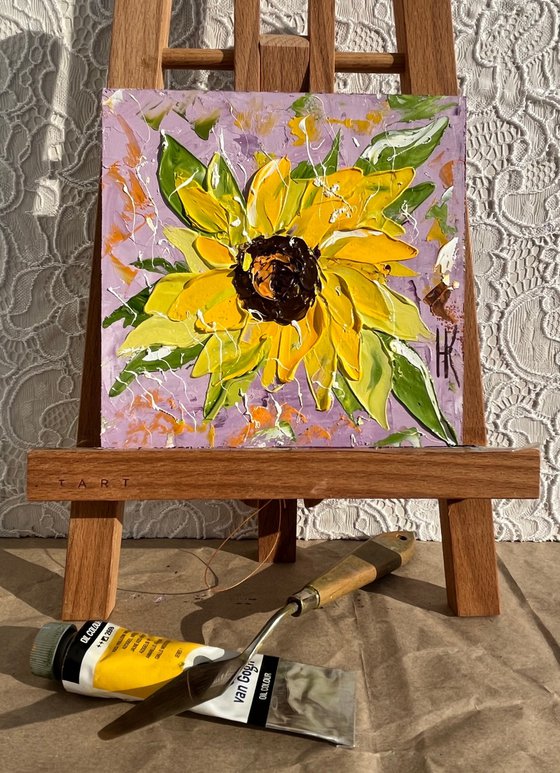 Sunflower oil impasto painting