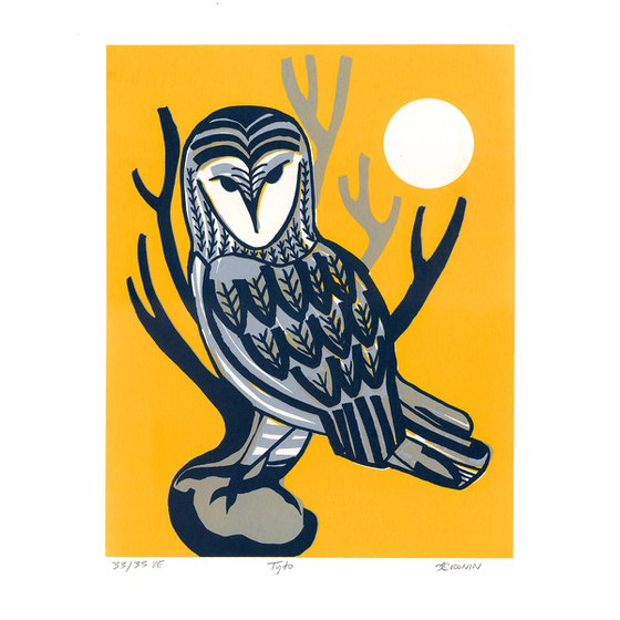 Tyto - Limited Edition Screenprint (yellow/gray)