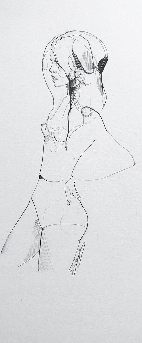 Untitled pencil nude 02 by Holly Sharpe