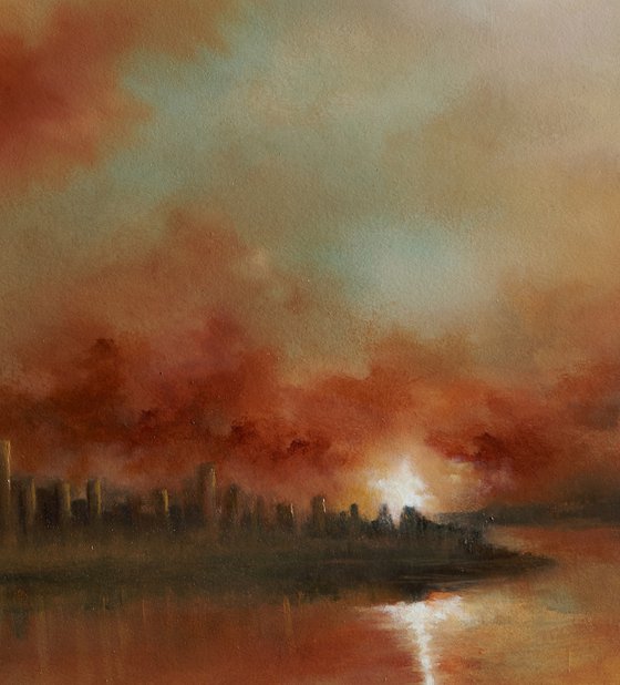 New York Skyline Sunset