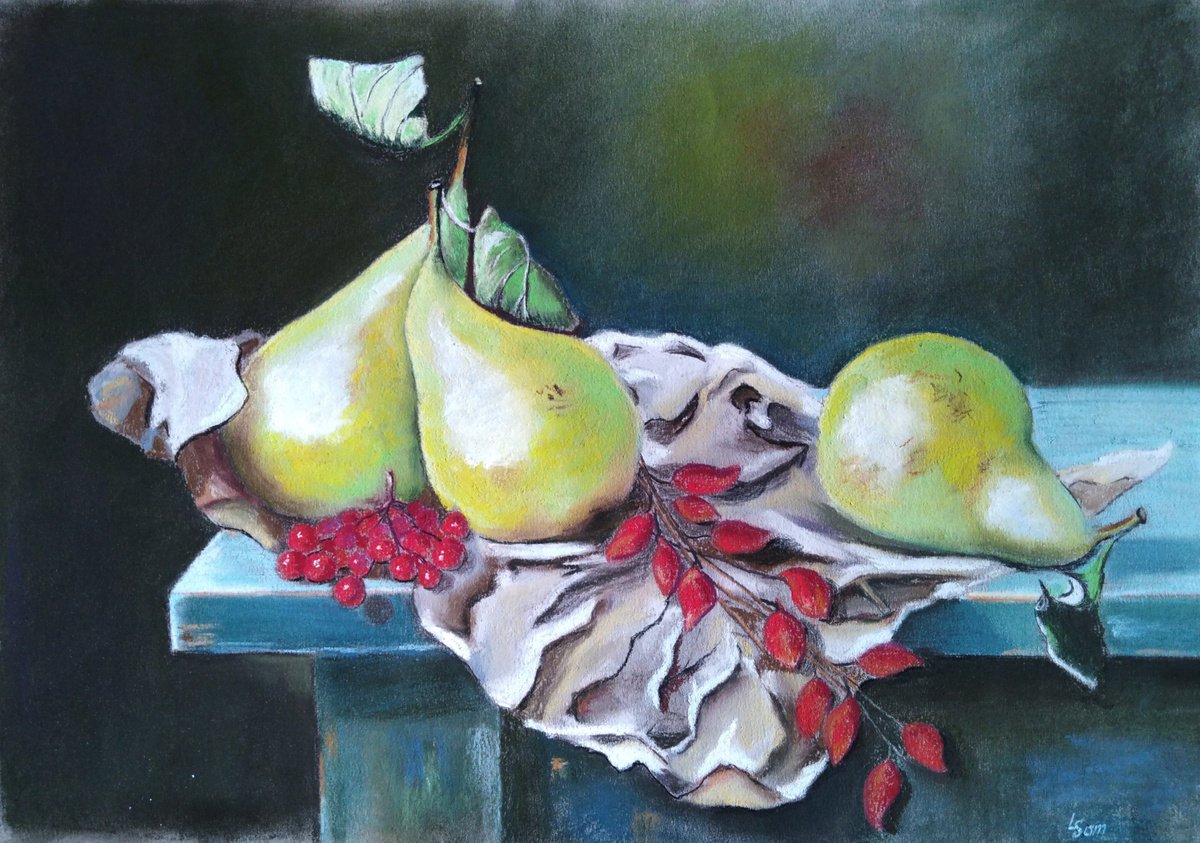 Pears are on the table by Liubov Samoilova