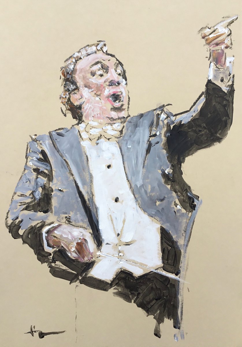 Expressive Portrait Acrylic Painting By Dominique Deve, 12 X 16, La Musique 1, Original Artwork