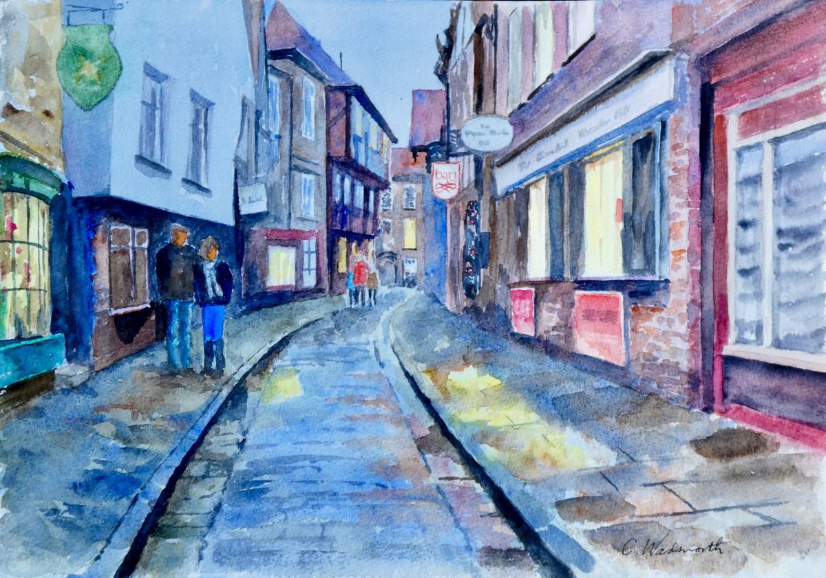 The Shambles at dusk, York by Colin Wadsworth