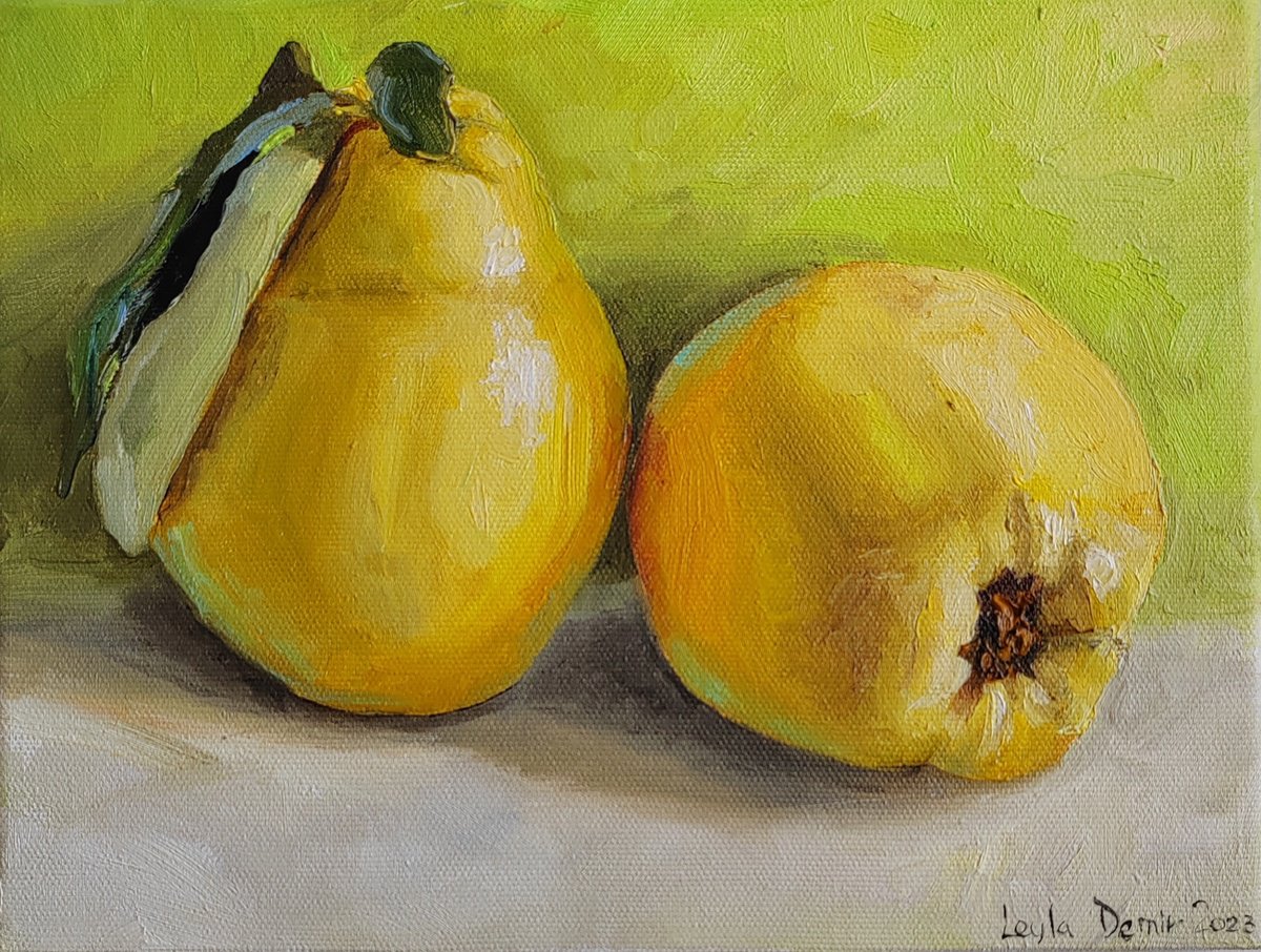 Quince fruit still life by Leyla Demir