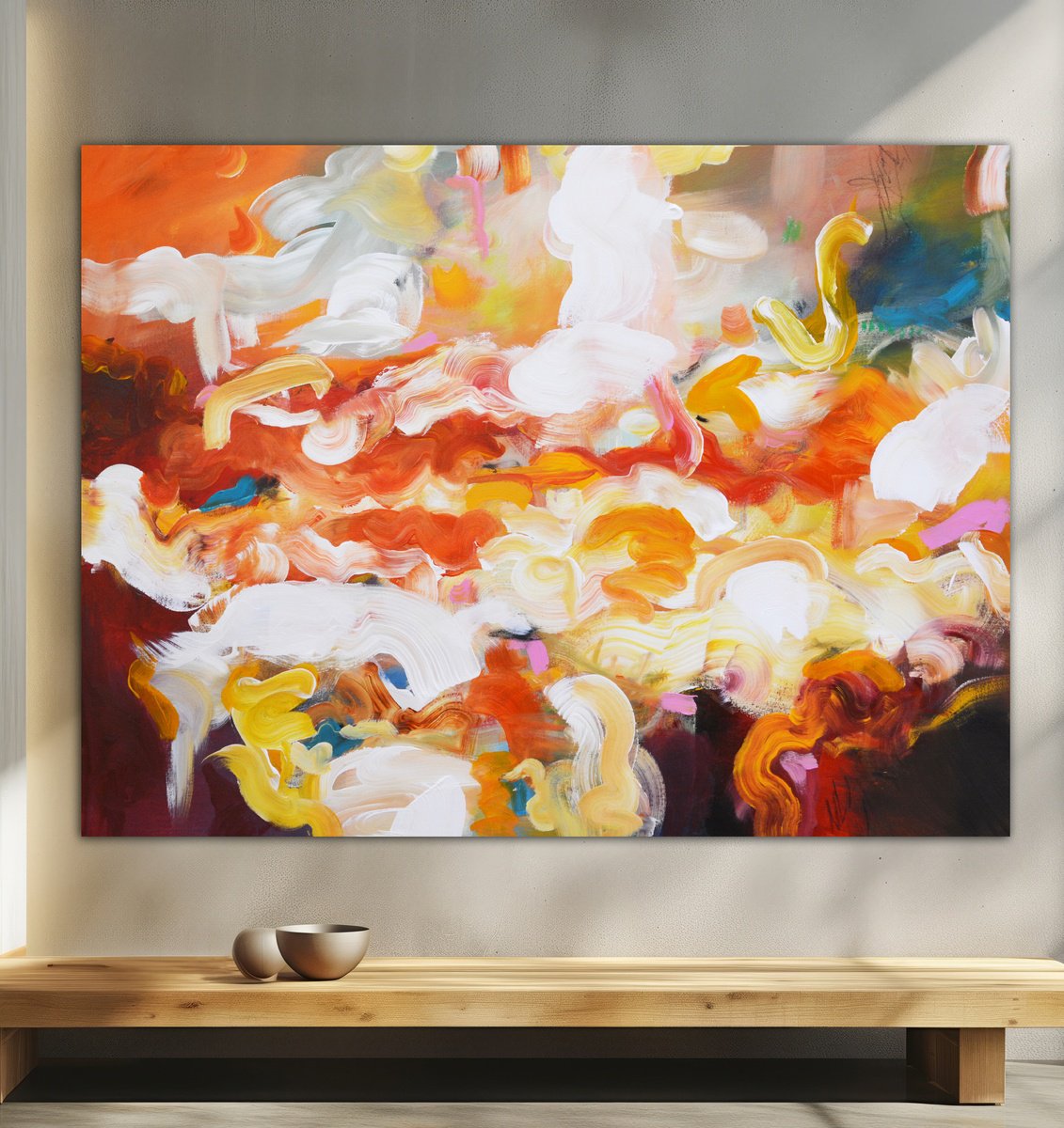 Abstract Acrylic Painting By Andrada Anghel, 40 X 30, A Burst Of Color, Original Artwork