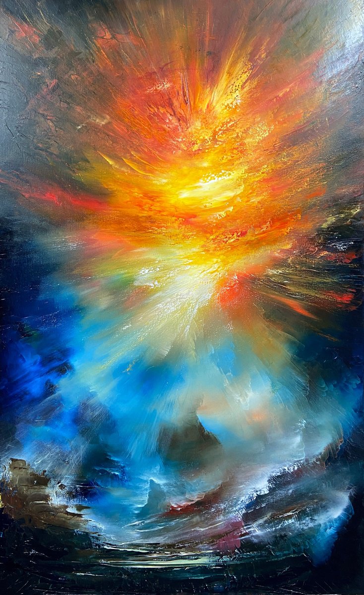 Organic Landscape Oil Painting By Paul Kingsley Squire, 30 X 48", After The Flood, Original Artwork