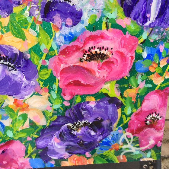 Flowers Foxgloves and Poppies