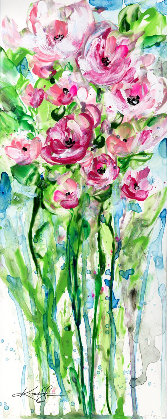 Flower Joy 12 - Floral Abstract Painting by Kathy Morton Stanion