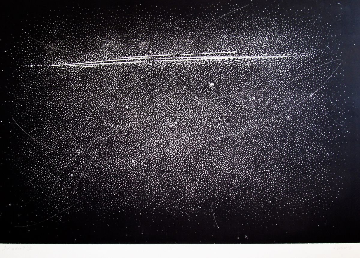 Abstract Linocut By Kristina Vatova, 35 X 26", "Bad Picture?", Original Artwork