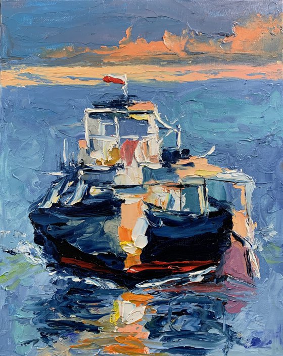 Sail boat. Yacht.