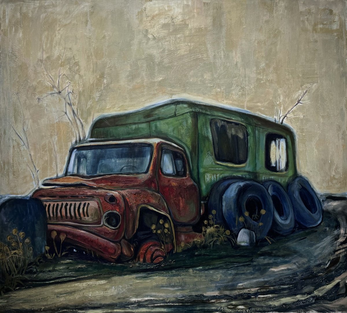 - Abandoned Car - ? By Raffi Ghazaryan, 39 X 35, Artwork For Sale On Artfinder