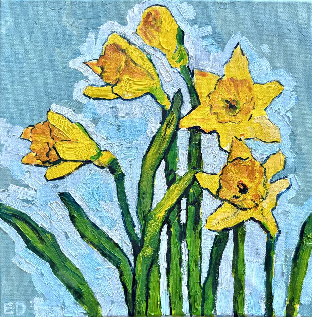 Daffodils By Ekaterina Dutkevich, 12 X 12, Artwork For Sale On Artfinder