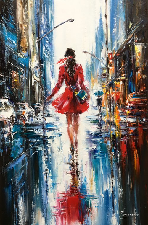 Girl in red by Olena  Romanenko