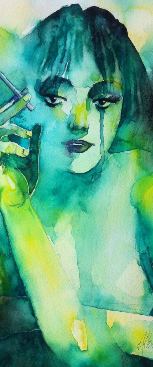 Smoking girl by Alessandro Andreuccetti