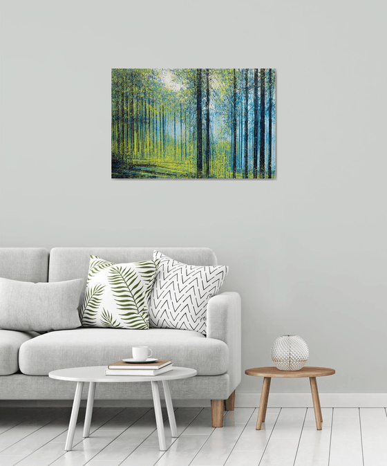 Forest Trees With Yellow Light
