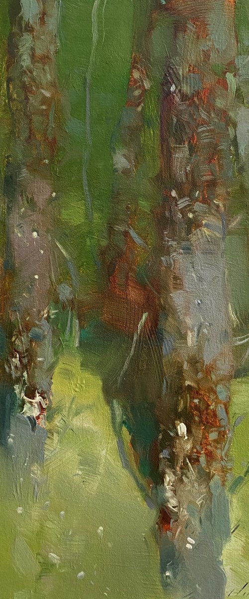 Forest Trees, Original oil painting, Handmade artwork, One of a kind by Vahe Yeremyan