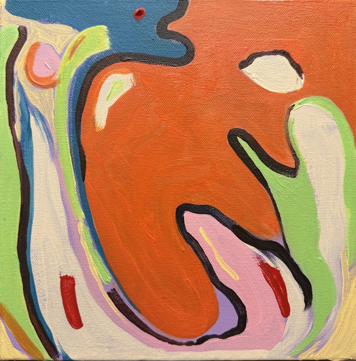 Abstract Acrylic Painting By Hanna Bell, 10 X 10, Take Me With You 3, Original Artwork