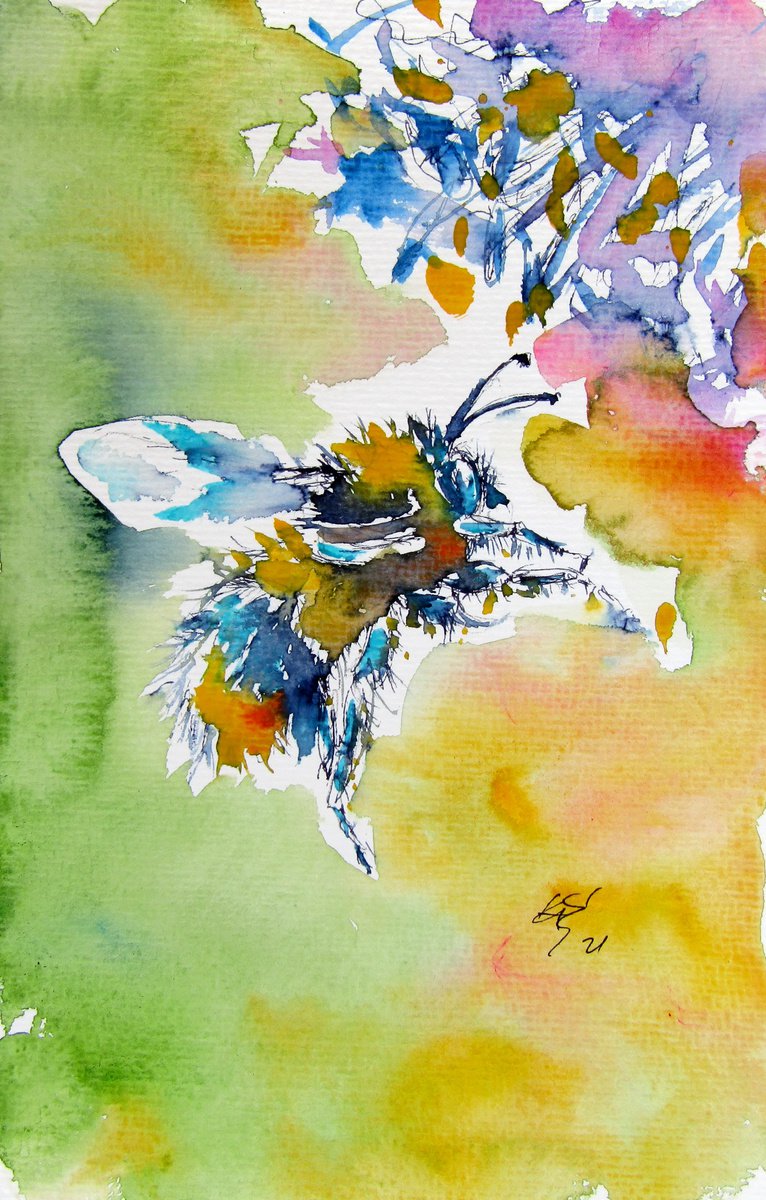 Bee with flower /25 x 16 cm/ by Kovcs Anna Brigitta