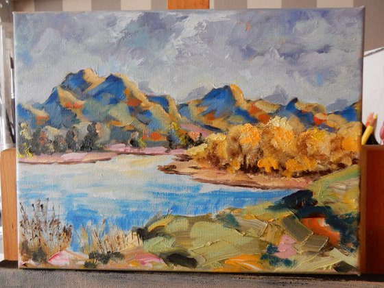 Landscape with the mountains