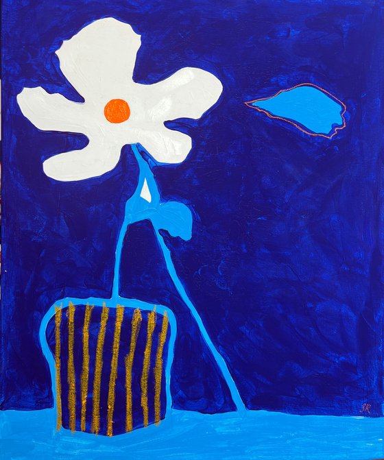 White Flower Acrylic Painting