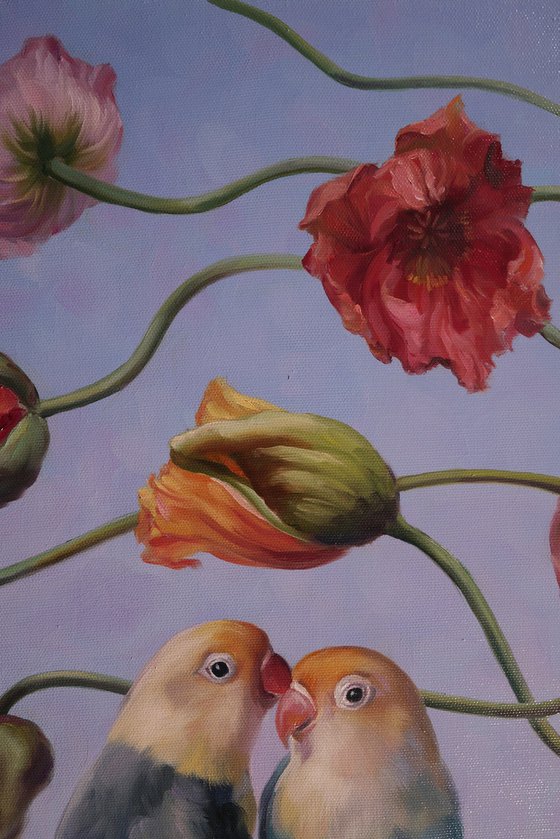 "Love birds and flowers"