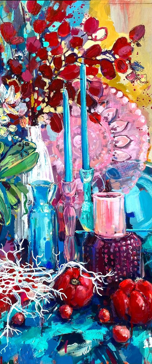 Romantic Candles - Still Life by Irina Rumyantseva