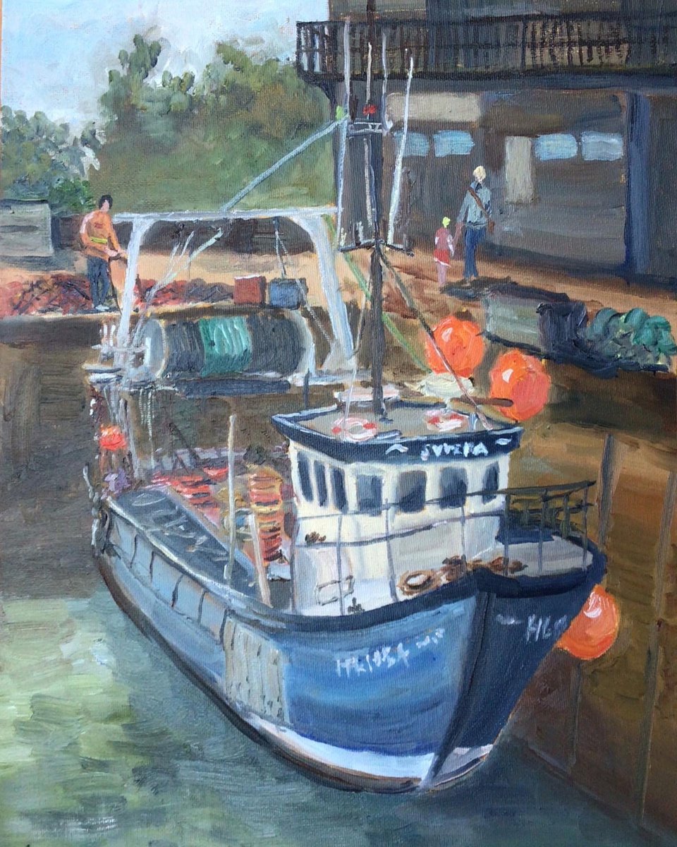 Fishing boat at Whitstable Harbour An original oil painting! by Julian Lovegrove Art