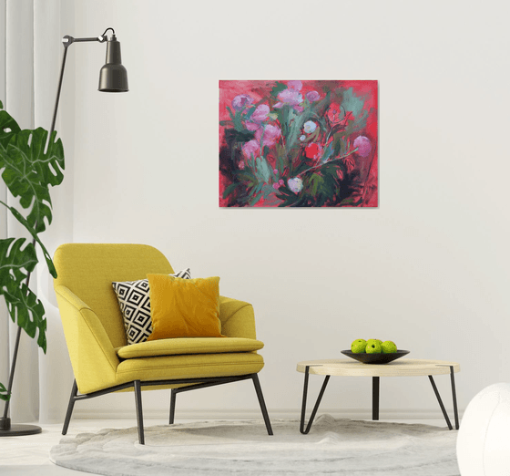 Peonies in red tones