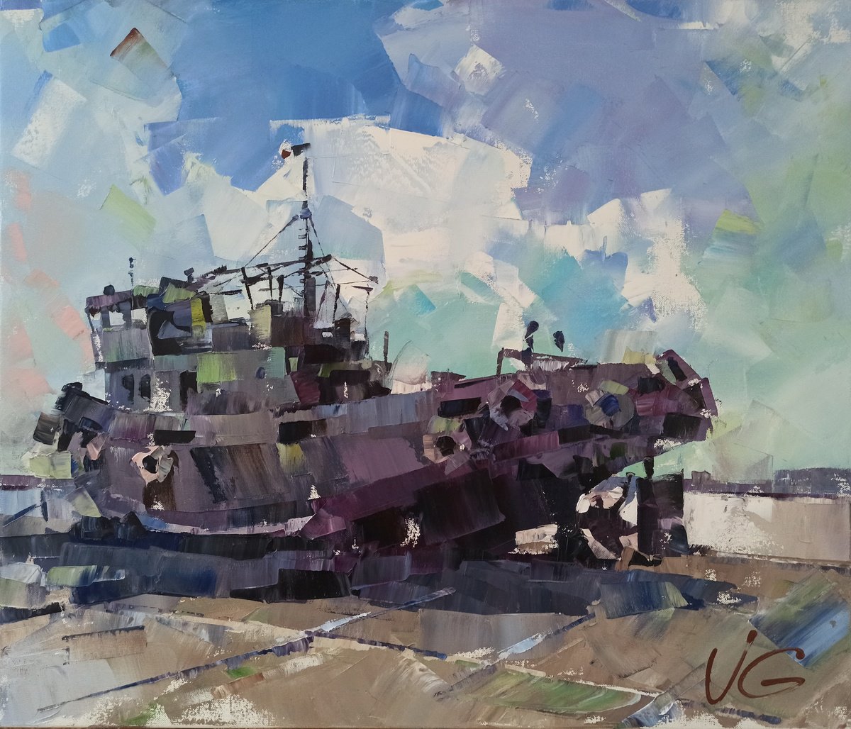 Impressionistic Landscape Oil Painting By Volodymyr Glukhomanyuk, 28 X 24", Always Strong, Original Artwork