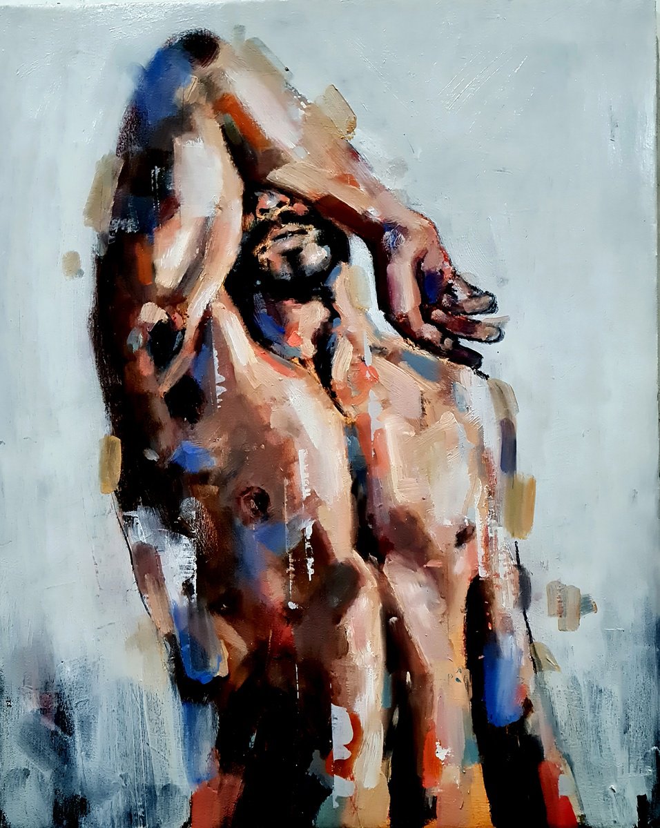 Expressive Oil Painting , Raised Arm 5-25-24 By Thomas Donaldson, 16 X 20, Artwork For Sale On Artfinder