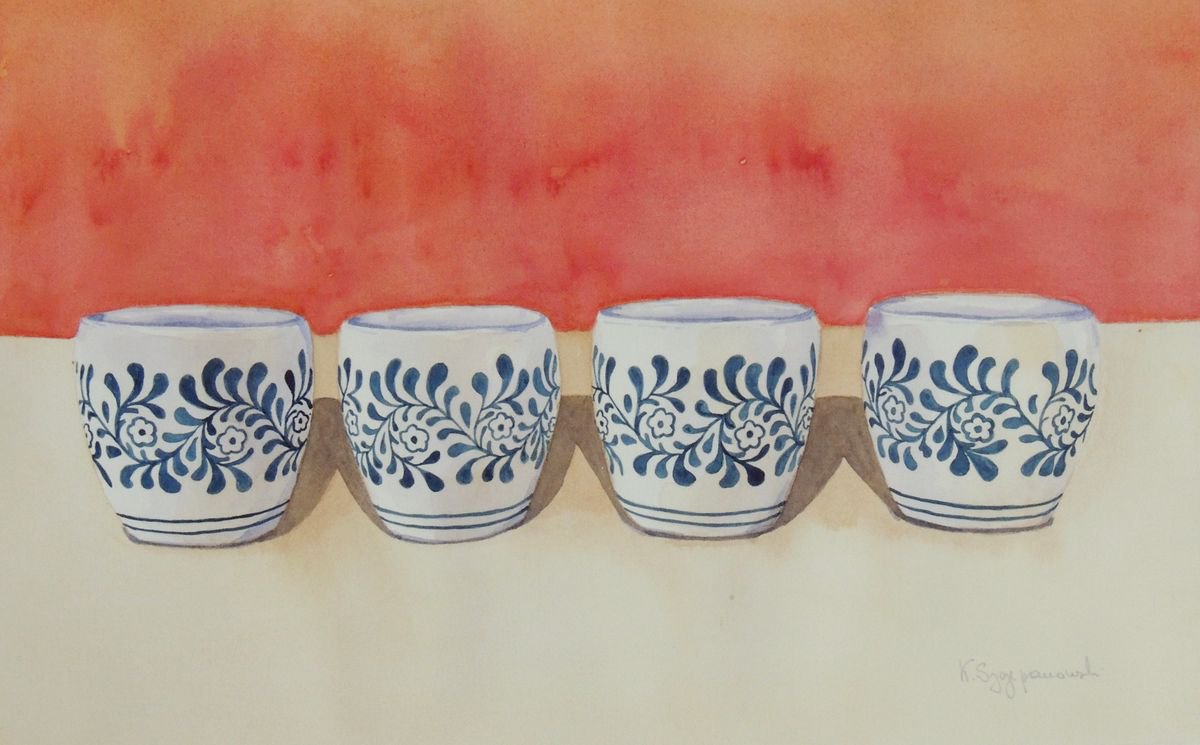 Pottery cups by Krystyna Szczepanowski