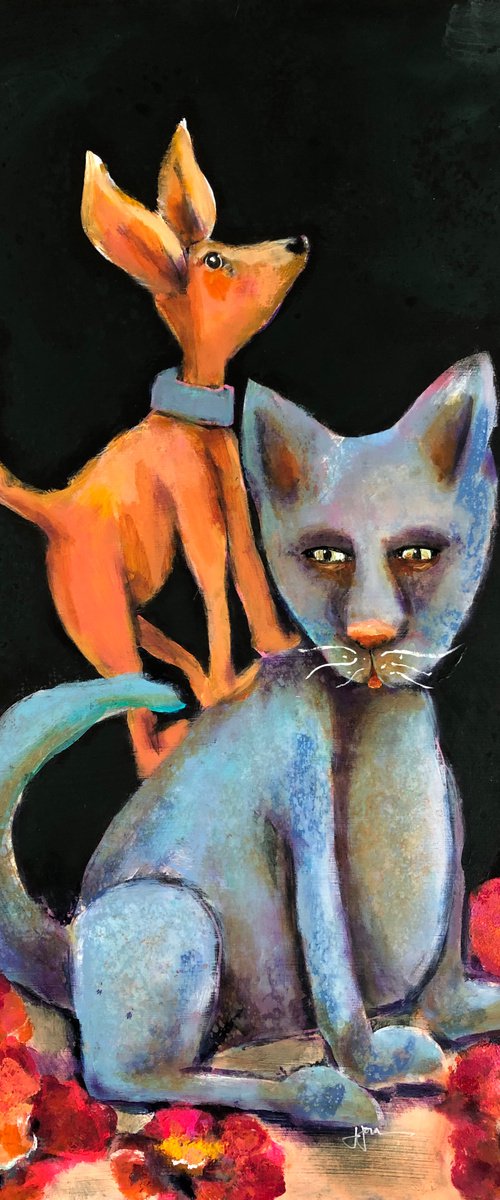 One Caturday in Doguary, or Life is a Bed of Roses by Lola Jovan