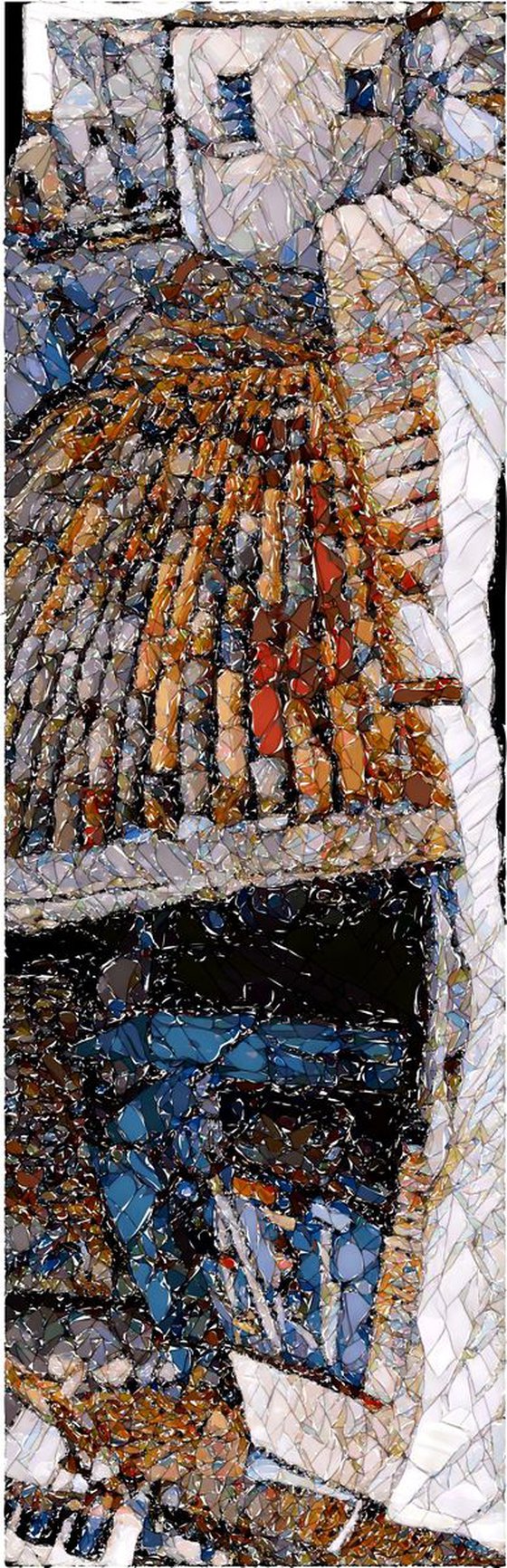 'Ortigia Yard' - a Crushed glass painting
