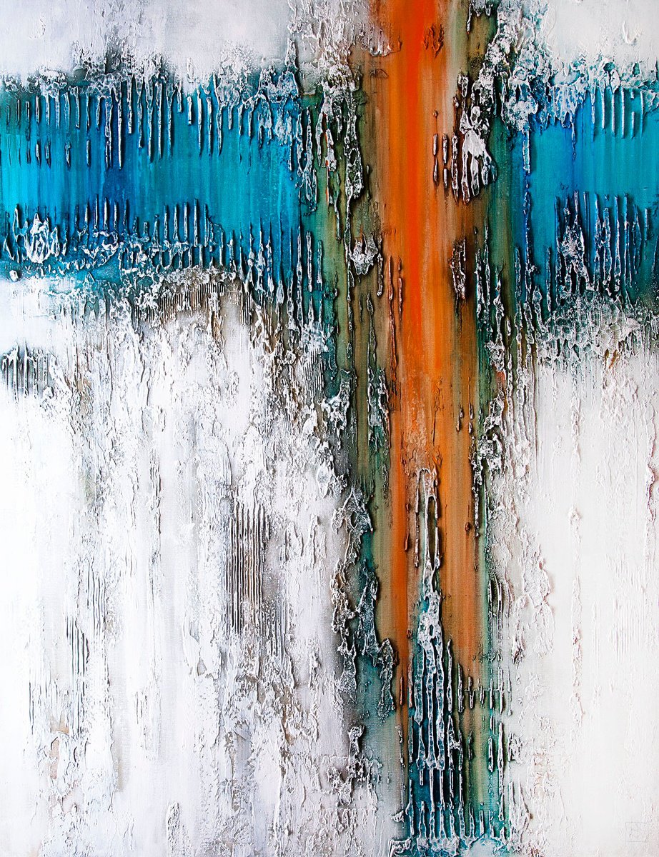 Organic Abstract Acrylic Painting By Jakub Jecminek, 39 X 51, Composition 7026, Original Artwork