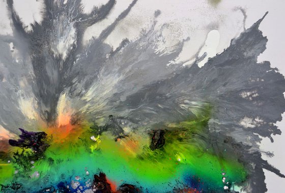 160x100x4 cm, Astral Love 8, Extra Large Abstract Painting, Large Fluid Painting