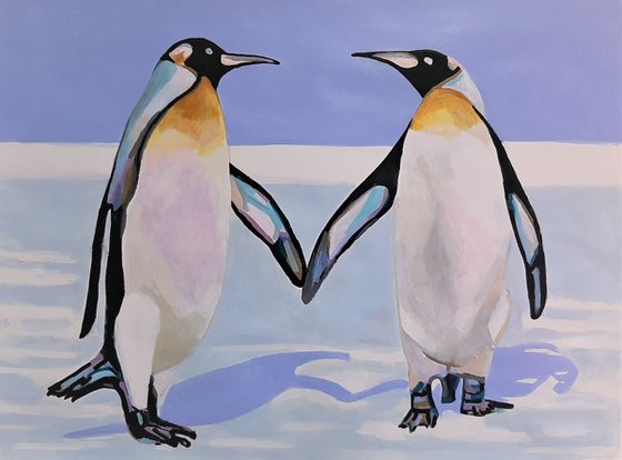 Penguins / 91 X 70 cm