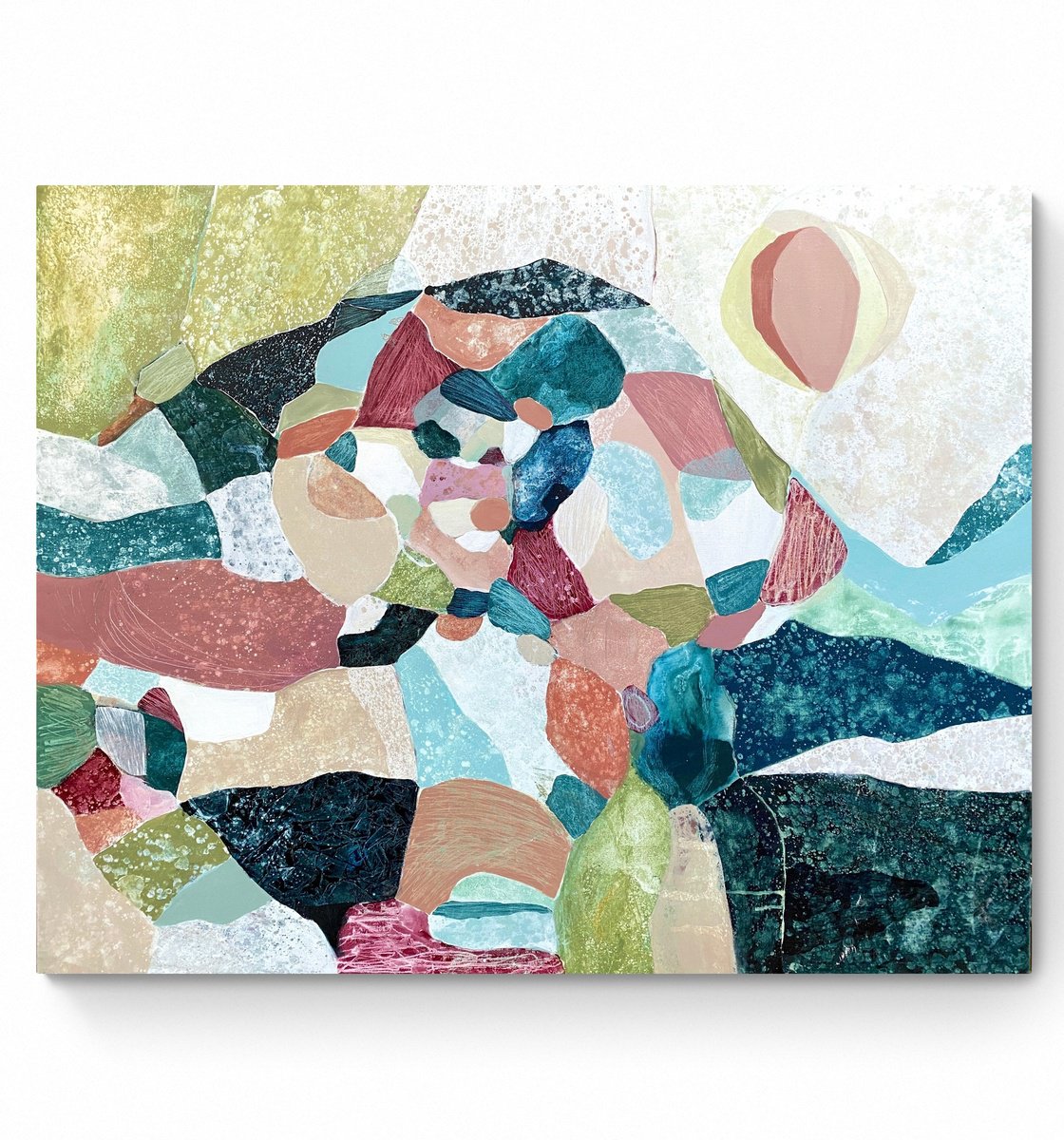 Abstract Acrylic Painting By Cristina Dalla Valentina, 39 X 31, When We Walk Together, Original Artwork