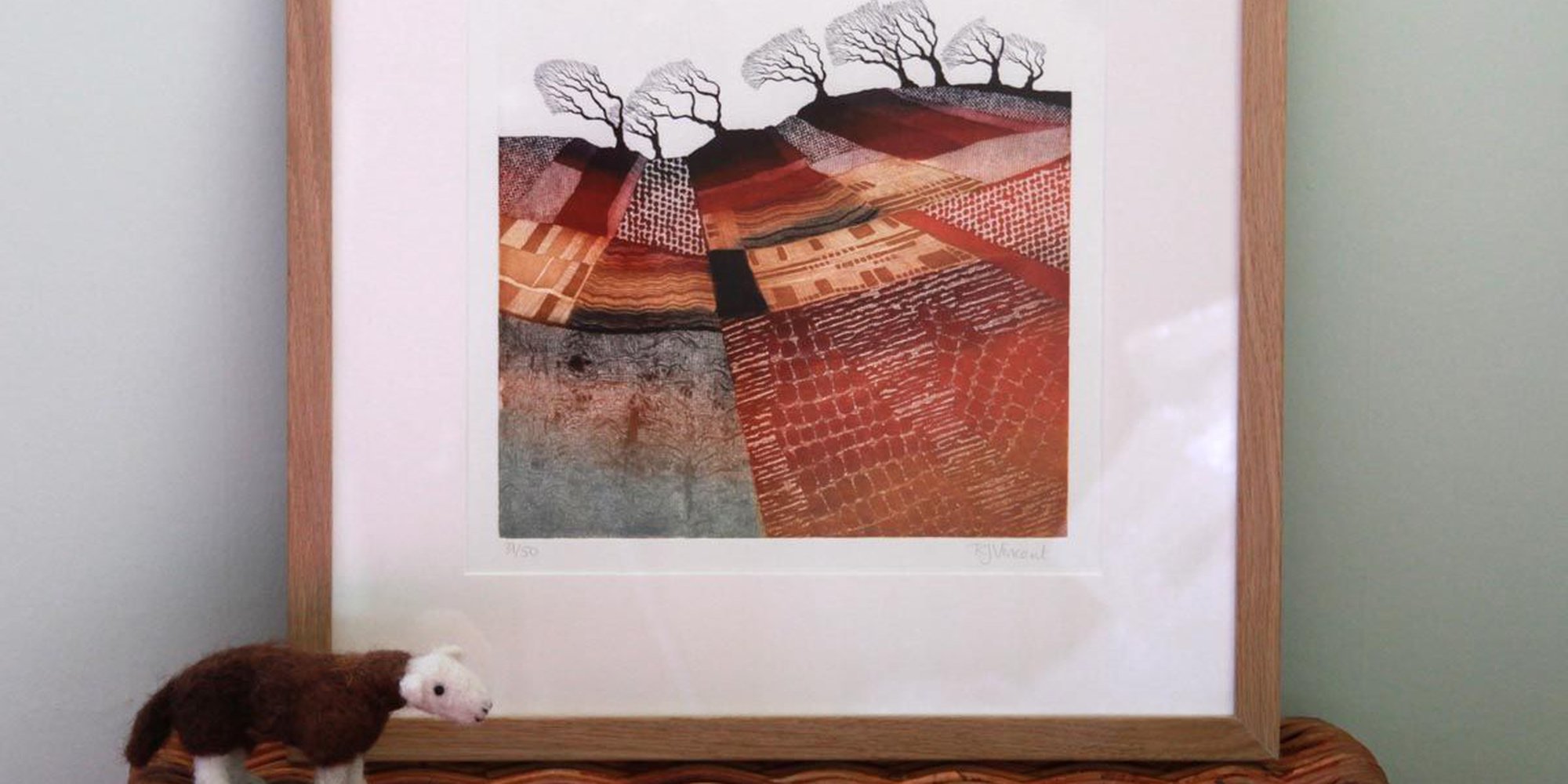 Art of the Day: "Windswept Trees (framed)" by Rebecca Vincent