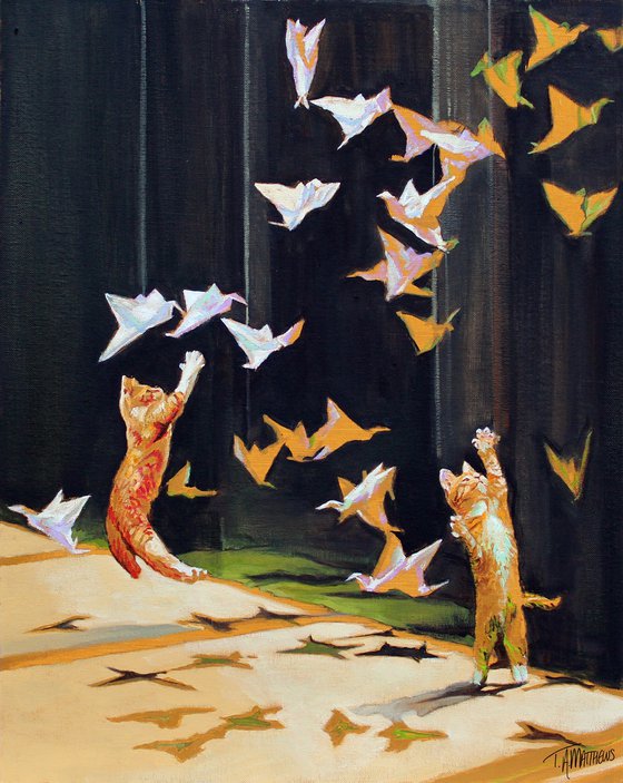 Gallery Cats #7 (with Origami birds)