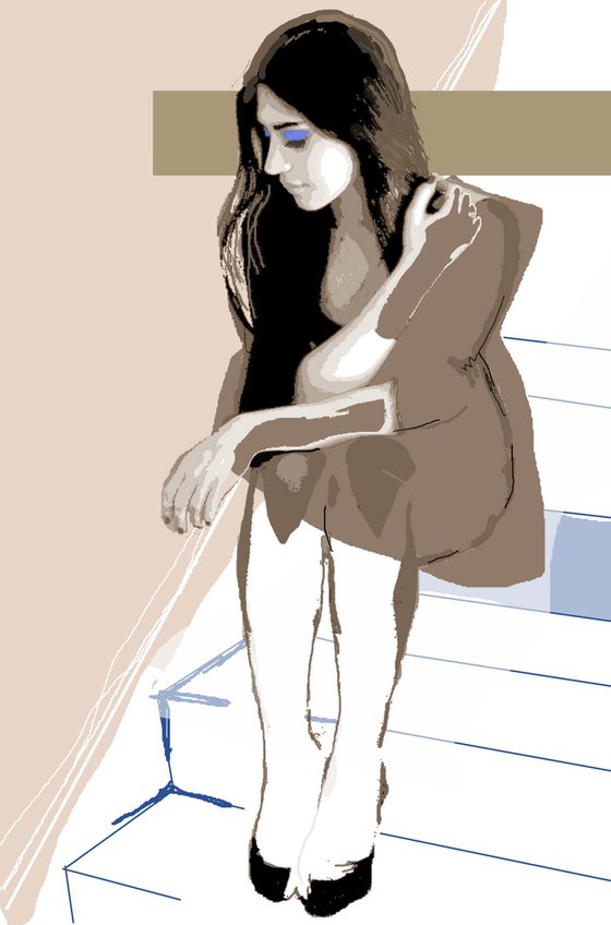 GIRL ON THE STAIR 24"X36"